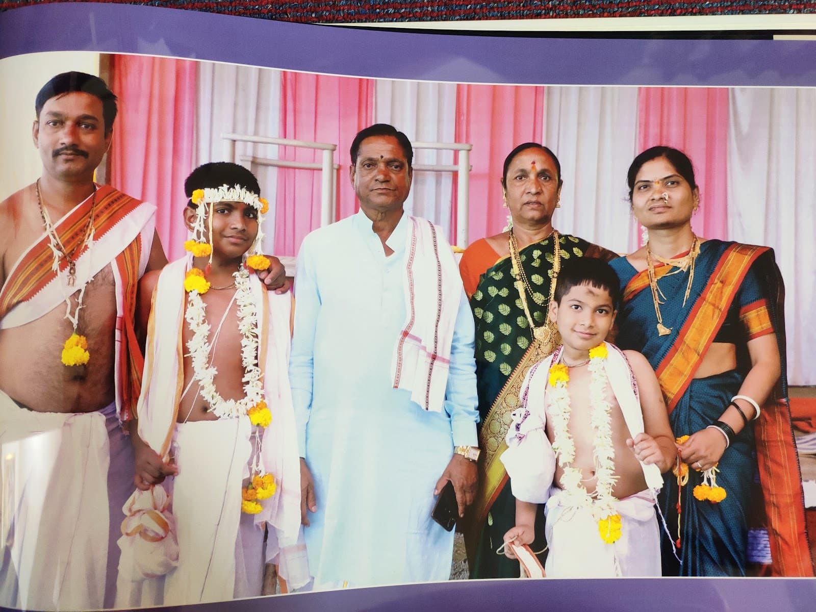 Family gathered for a Munja or Upanayan ceremony at Shrileela